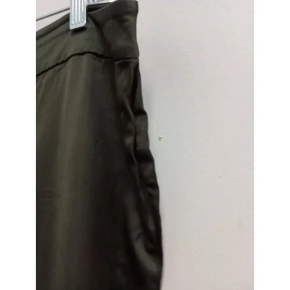 Eileen Fisher Womens Dress Pants Medium Olive Green Satin Straight Leg Classic - Picture 4 of 8